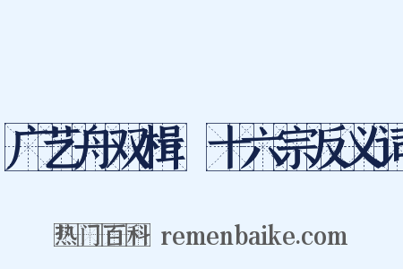广艺舟双楫·十六宗反义词是什么意思的图片
